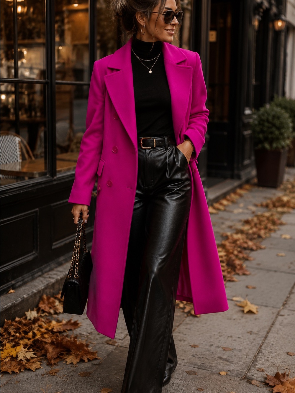 Express Fuchsia Long Coat perfect for new season.